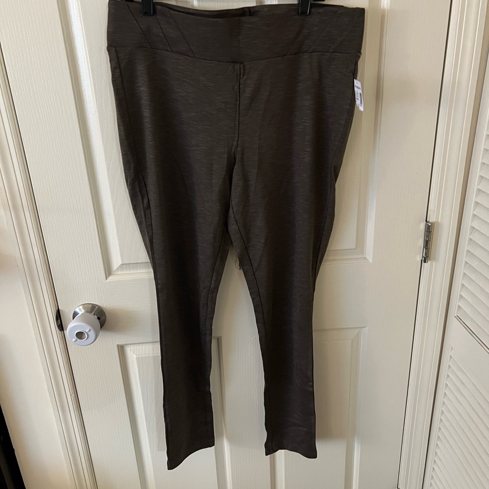 dressbarn Mushroom Brown Skinny Ponte Pants